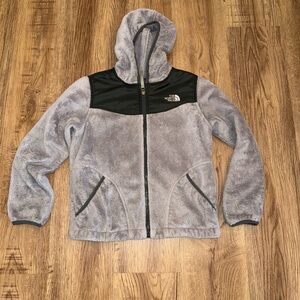 The North Face Girls Oso Soft Fleece Zip Jacket Coat Gray Size 10-12